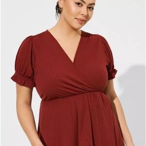 Torrid Ribbed Surplice Peplum Top